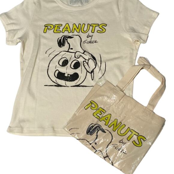 Peanuts Halloween Snoopy & Pumpkin Tee + Tote Bag Set – Size Medium (New) - Picture 7 of 7